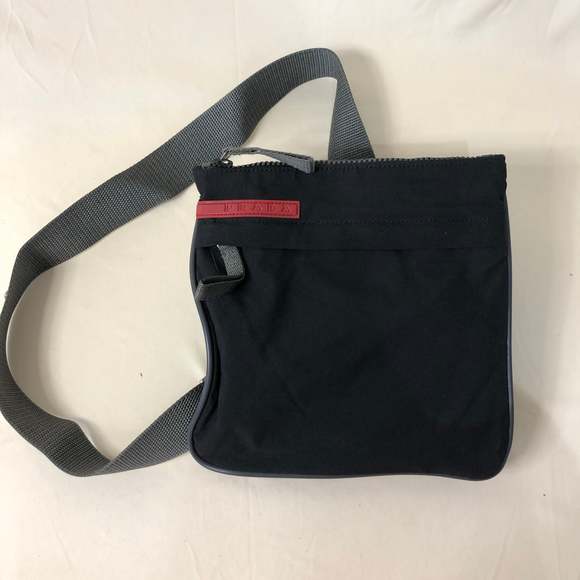 Prada Handbags - Prada Black Canvas Crossbody Bag Sku# 56072